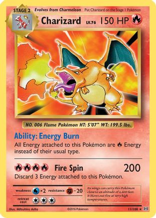 Charizard (11)/108 Holo Rare Reverse Holofoil