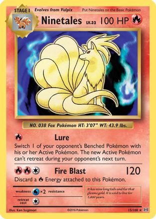 Ninetales (15)/108 Holo Rare Reverse Holofoil