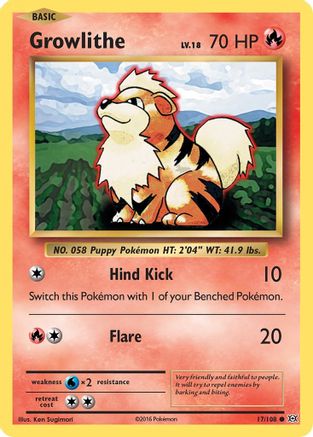 Growlithe (17)/108 Common Reverse Holofoil
