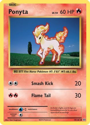 Ponyta (19)/108 Common Reverse Holofoil