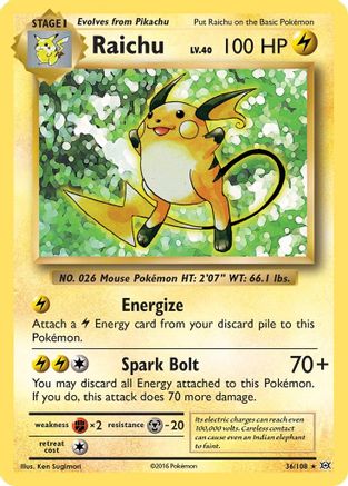 Raichu (36)/108 Holo Rare Holofoil