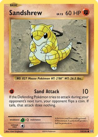 Sandshrew (54)/108 Common Reverse Holofoil