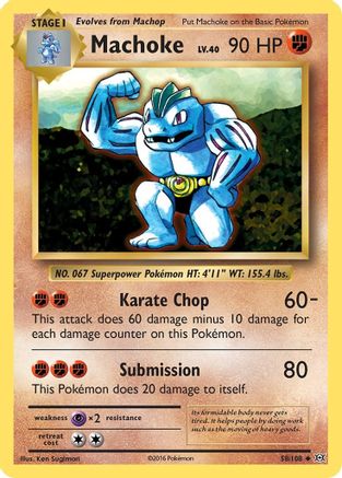 Machoke (58)/108 Uncommon Reverse Holofoil