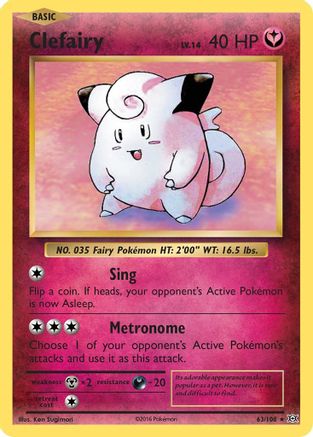 Clefairy (63)/108 Holo Rare Reverse Holofoil