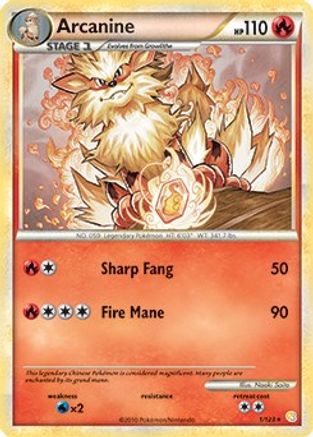 Arcanine - 1/123 (HeartGold & SoulSilver) (1) Rare