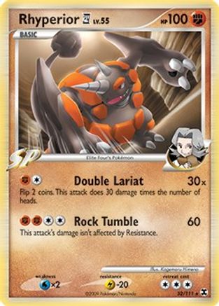 Rhyperior E4 - 32/111 (DPPt Rising Rivals) (32) Holo Rare Holofoil