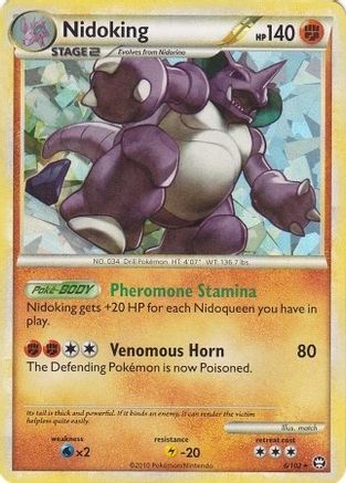 Nidoking - 6/102 (Cracked Ice Holo) (6) Holo Rare Holofoil