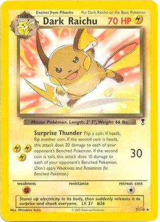 Dark Raichu - 7/110 (WotC Legendary Collection) (7) Rare