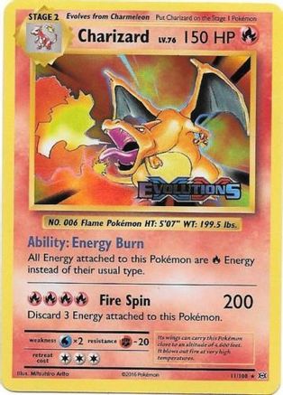 Charizard (XY Evolutions Prerelease) (11) Promo Holofoil