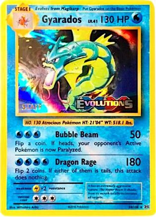 Gyarados - 34/108 (Prerelease) [Staff] Promo Holofoil