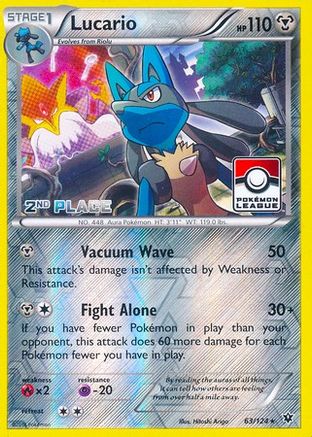 Lucario - 63/124 (Pokemon League) [2nd Place] (63) Promo Reverse Holofoil