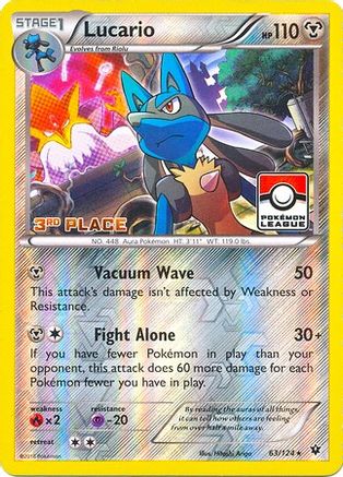 Lucario - 63/124 (Pokemon League) [3rd Place] (63) Promo Reverse Holofoil