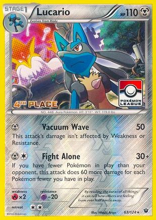 Lucario - 63/124 (Pokemon League) [4th Place] (63) Promo Reverse Holofoil