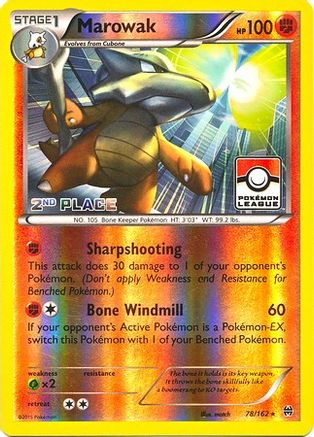Marowak - 78/162 (Pokemon League) [2nd Place] (78) Promo Reverse Holofoil