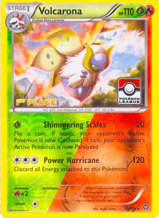 Volcarona - 15/114 (Pokemon League) [1st Place] (15) Promo Reverse Holofoil