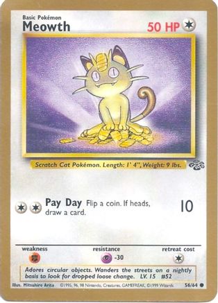 Meowth - 56/64 (Gold Bordered Promo) (56) Promo