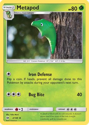 Metapod (2)/149 Uncommon Reverse Holofoil