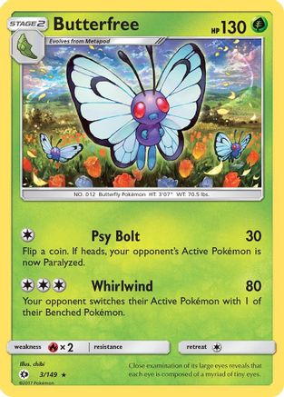 Butterfree (3)/149 Rare Reverse Holofoil