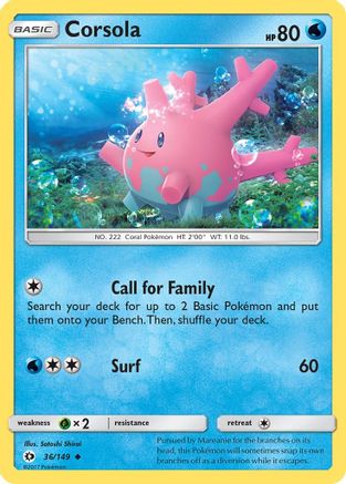Corsola (36)/149 Uncommon Reverse Holofoil