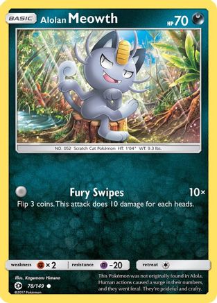 Alolan Meowth (78)/149 Common Reverse Holofoil