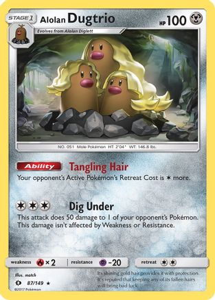 Alolan Dugtrio (87)/149 Holo Rare Reverse Holofoil