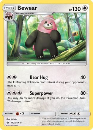 Bewear (112)/149 Rare Reverse Holofoil