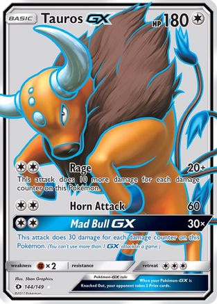 Tauros GX (Full Art) (144)/149 Ultra Rare Holofoil