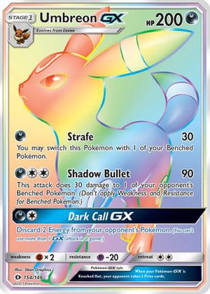 Umbreon GX (Secret) (154)/149 Secret Rare Holofoil (Cabinet-NM)