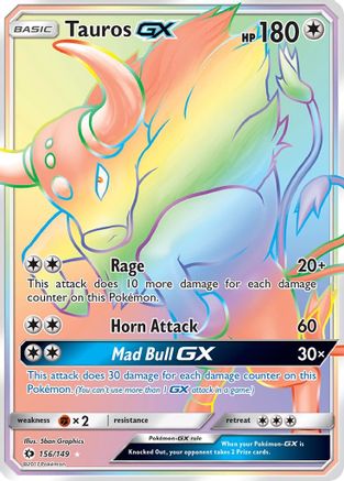 Tauros GX (Secret) (156)/149 Secret Rare Holofoil
