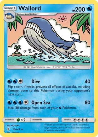 Wailord (30)/145 Rare Reverse Holofoil