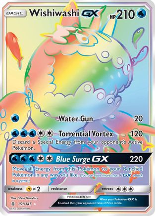 Wishiwashi GX (Secret) (151)/145 Secret Rare Holofoil
