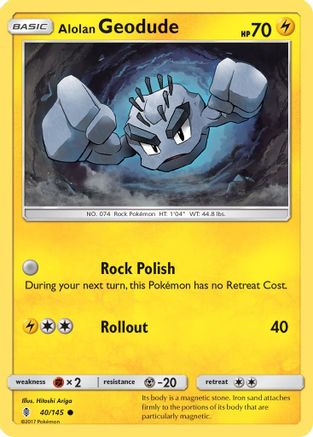 Alolan Geodude (40)/145 Common Reverse Holofoil