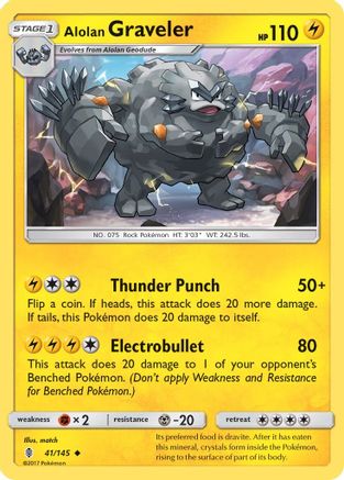 Alolan Graveler (41)/145 Uncommon Reverse Holofoil