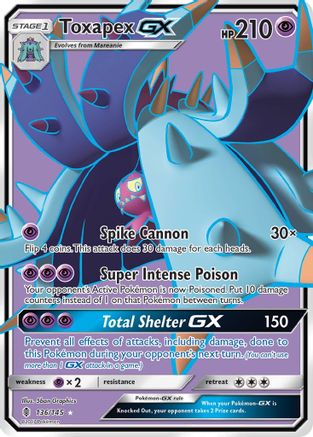 Toxapex GX (Full Art) (136)/145 Ultra Rare Holofoil