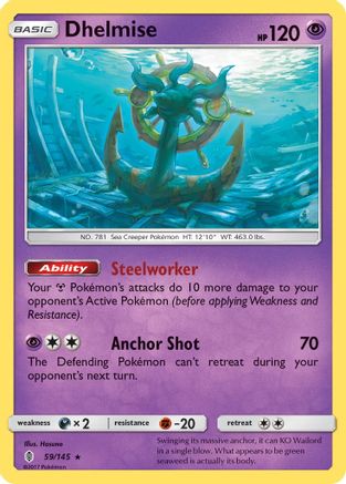 Dhelmise (59)/145 Holo Rare Reverse Holofoil