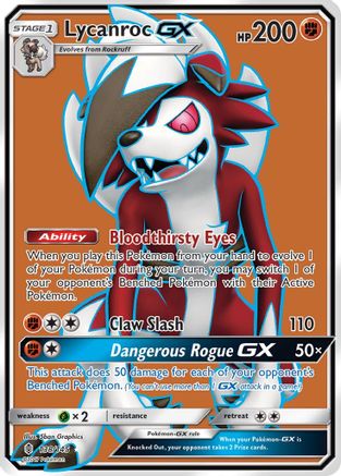 Lycanroc GX (Full Art) (138)/145 Ultra Rare Holofoil