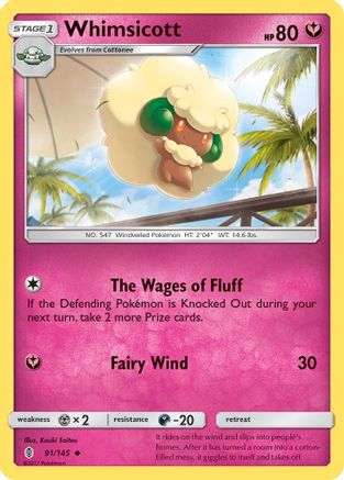 Whimsicott (91)/145 Uncommon Reverse Holofoil