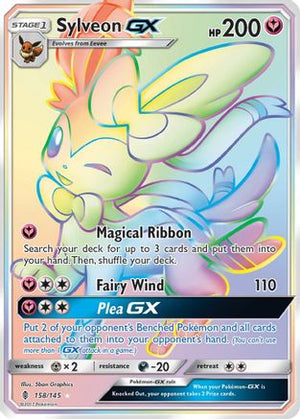 PSA 9 Sylveon GX (Secret) (158)/145 Secret Rare Holofoil (Cabinet)