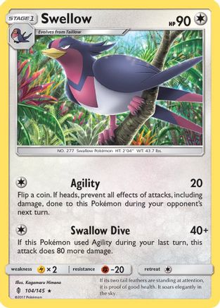 Swellow (104)/145 Rare Reverse Holofoil
