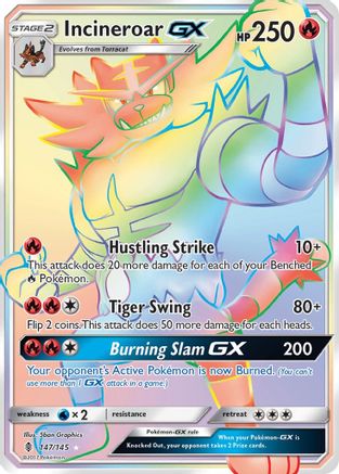 Incineroar GX (Secret) (147)/145 Secret Rare Holofoil