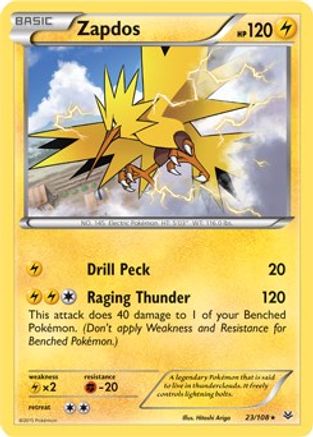 Zapdos - 23/108 (XY Roaring Skies) (23) Holo Rare Holofoil