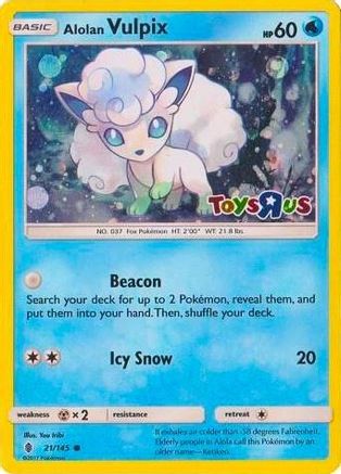 Alolan Vulpix - 21/145 (Toys R Us Promo) (21) Promo Holofoil