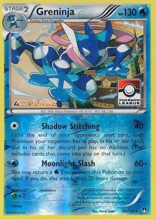 Greninja - 40/122 (Pokemon League) [4th Place] (40) Promo Reverse Holofoil