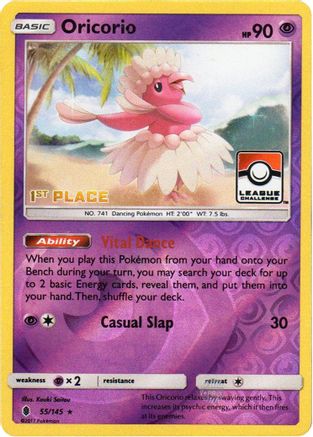 Oricorio - 55/145 (League Challenge) [1st Place] (55) Promo Reverse Holofoil