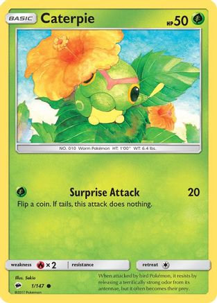 Caterpie (1)/147 Common Reverse Holofoil