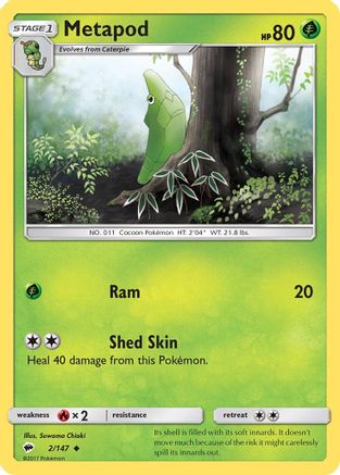 Metapod (2)/147 Uncommon Reverse Holofoil