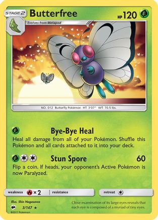 Butterfree (3)/147 Rare Reverse Holofoil
