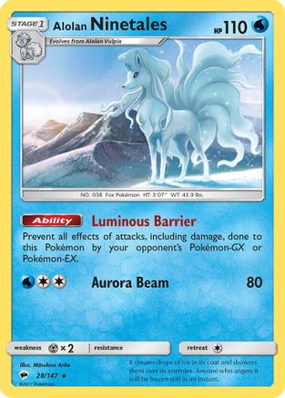 Alolan Ninetales (28)/147 Rare Reverse Holofoil