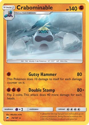 Crabominable (74)/147 Rare Reverse Holofoil
