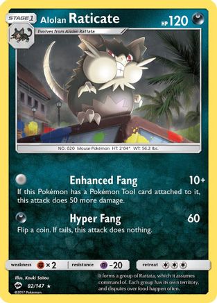 Alolan Raticate (82)/147 Rare Reverse Holofoil
